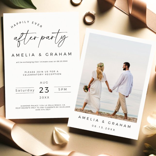 Invitación a la recepción del Elopement minimalist (Subido por el creador)