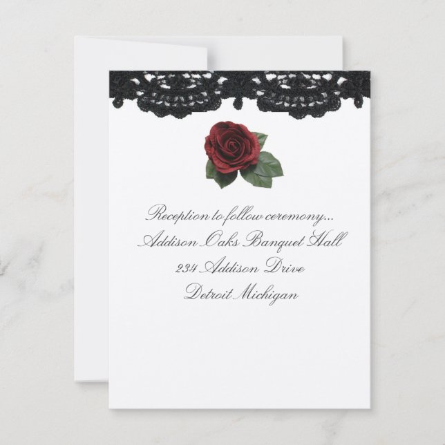 Invitación a la recepción Diseño Rosas y Pastel (Anverso)