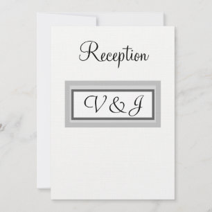 Invitación a la recepción en blanco y negro monogr