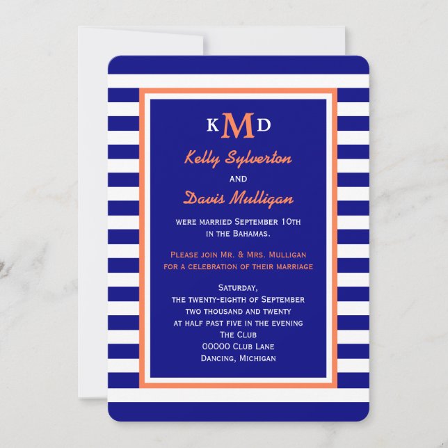 Invitación a la recepción posterior a la boda — Ná (Anverso)