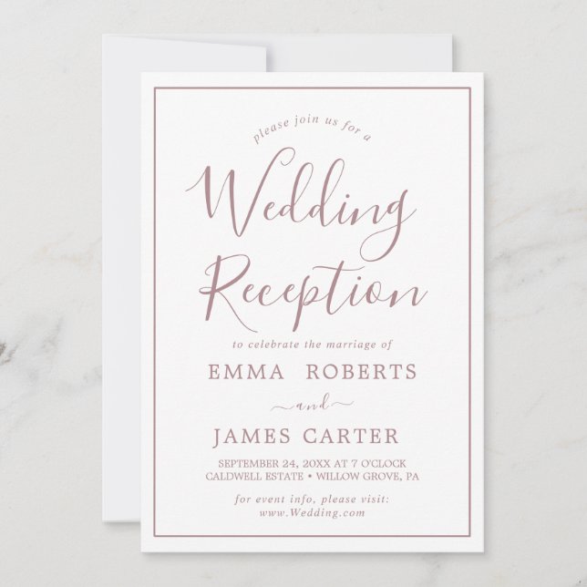 Invitación a la recepción Rosa de Boda de Oro mini (Anverso)