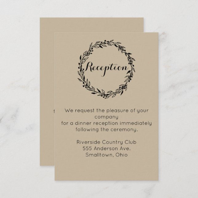 Invitación a la recepción y dirección Boda Templat (Anverso / Reverso)
