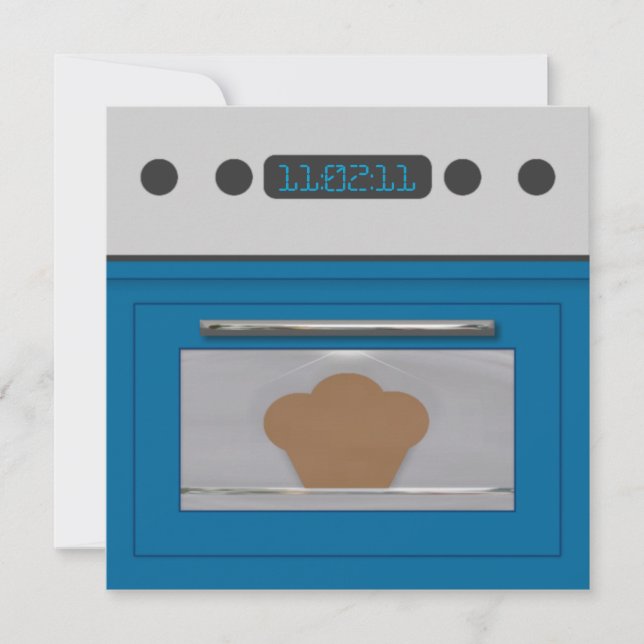 Invitación a la receta de Bun Bebé (azul) (Anverso)