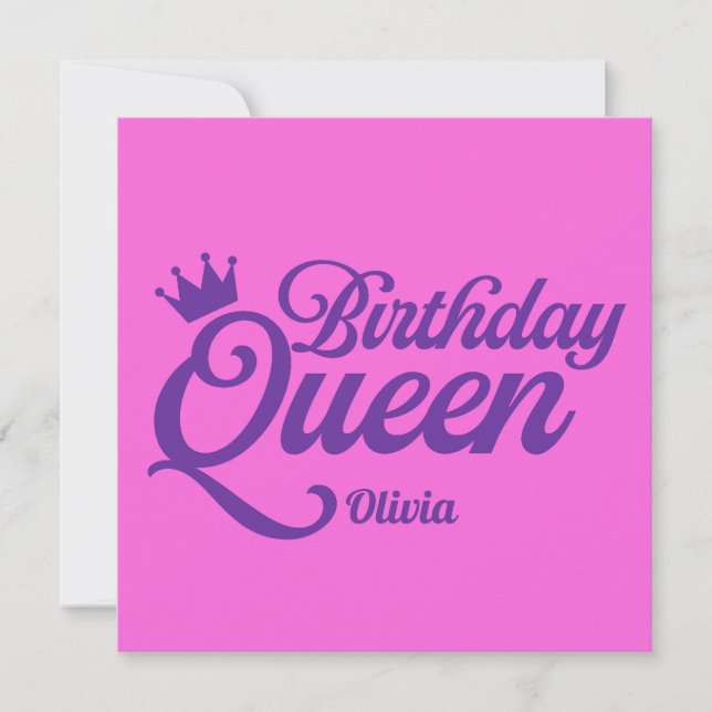 Invitación a la Reina de Cumpleaños (Anverso)