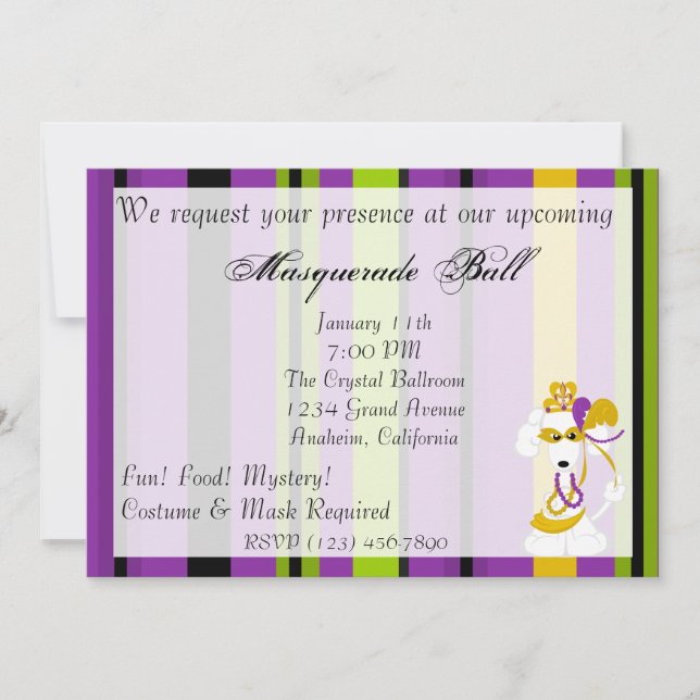 Invitación a la Reina Mardi Gras (Anverso)