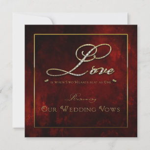 Invitación a la renovación boda - Amor - Dos coraz