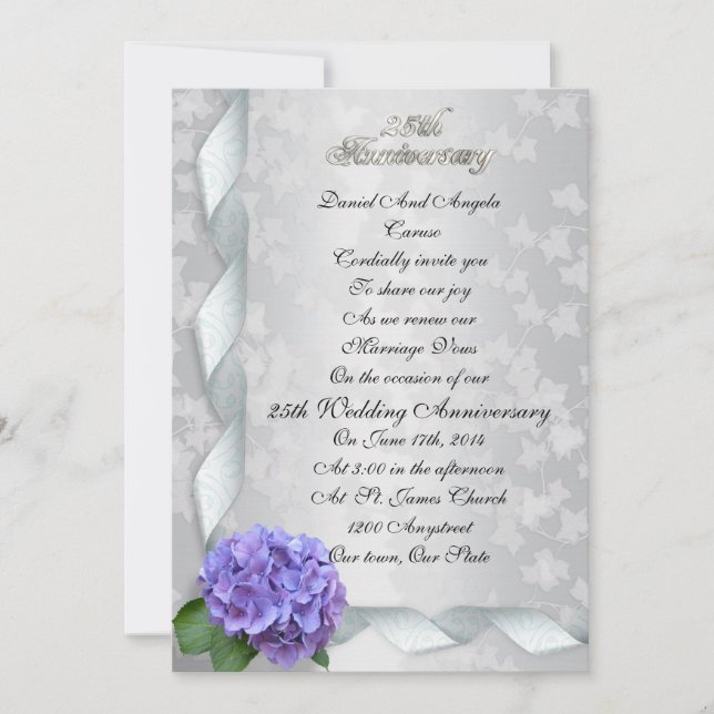 Invitación a la renovación de la promesa del 25º a (Anverso)