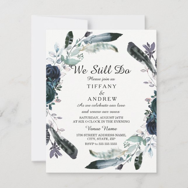 Invitación a la renovación de la Vow de la floraci (Anverso)