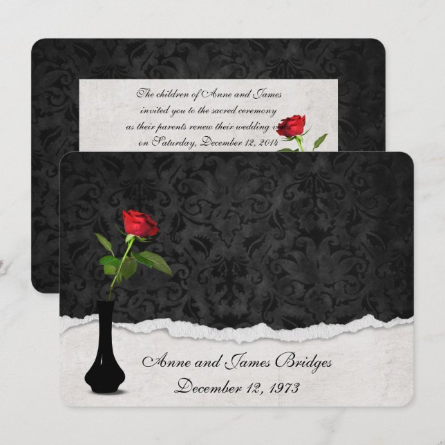 Invitación a la renovación de la Vow de la Rosa Ro (Anverso / Reverso)