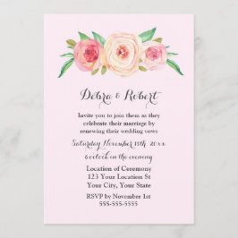 Invitación a la renovación de votos rosa de Rubor
