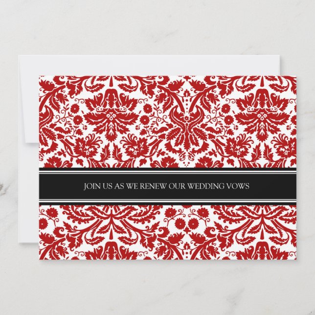 Invitación a la renovación del Boda rojo negro (Anverso)