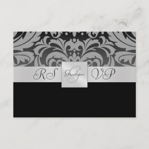Invitación a la respuesta de RSVP de Damask de med