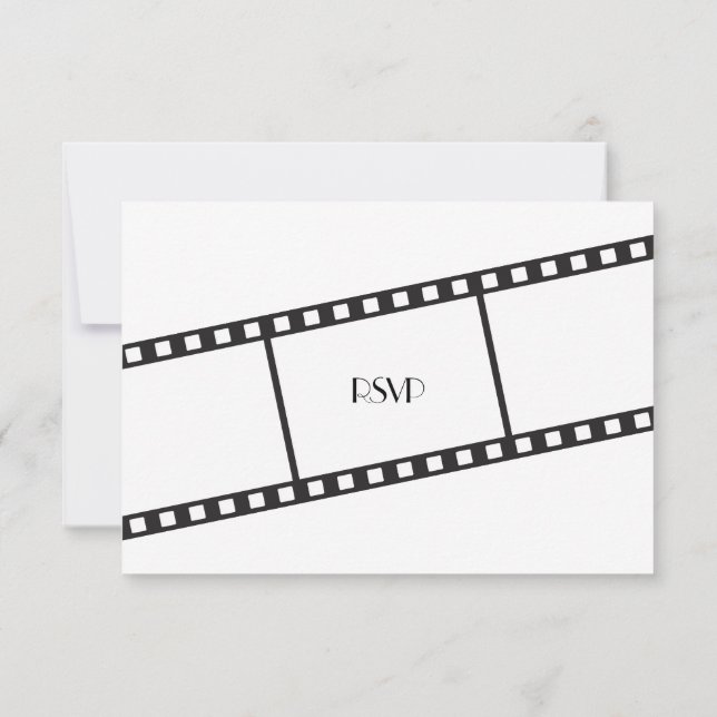 Invitación a la respuesta RSVP de la tira de pelíc (Reverso)