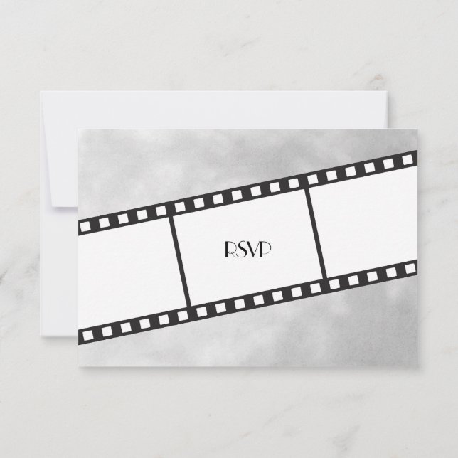 Invitación a la respuesta RSVP de la tira de pelíc (Reverso)