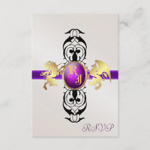 Invitación a la respuesta RSVP púrpura Prince & Pr