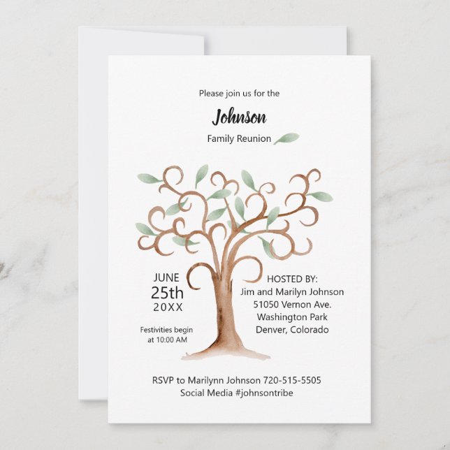 Invitación a la Reunión de Árboles Familiares (Anverso)