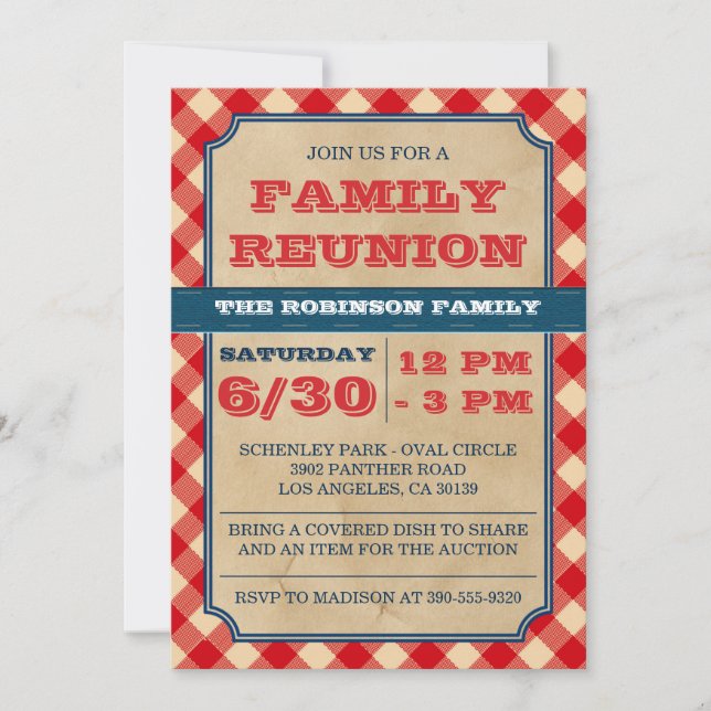 Invitación a la reunión de familia Rústica de Picn (Anverso)
