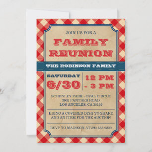 Invitación a la reunión de familia Rústica de Picn