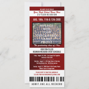 Invitación a la Reunión de la Clase Ticket de Foto