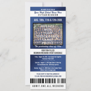 Invitación a la Reunión de la Clase Ticket de Foto