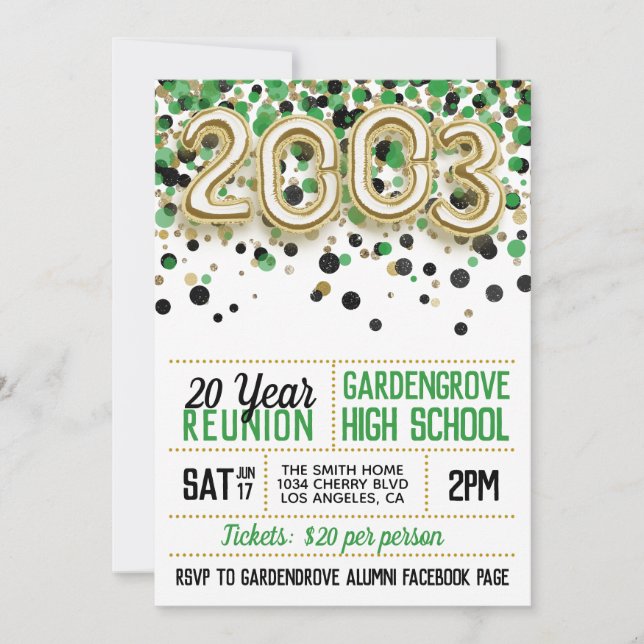 Invitación a la reunión de la escuela secundaria d (Anverso)