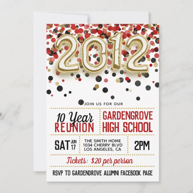 Invitación a la reunión de la escuela secundaria d (Anverso)