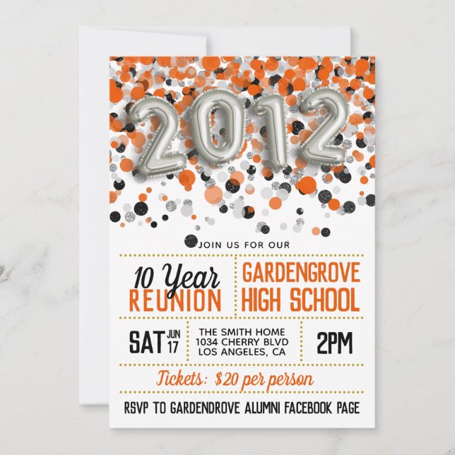 Invitación a la reunión de la escuela secundaria d (Anverso)