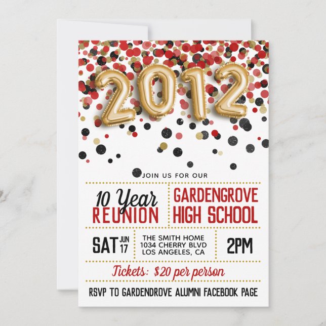Invitación a la reunión de la escuela secundaria d (Anverso)