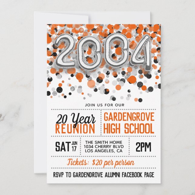 Invitación a la reunión de la escuela secundaria d (Anverso)
