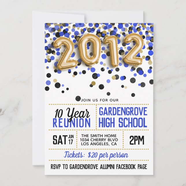 Invitación a la reunión de la escuela secundaria d (Anverso)