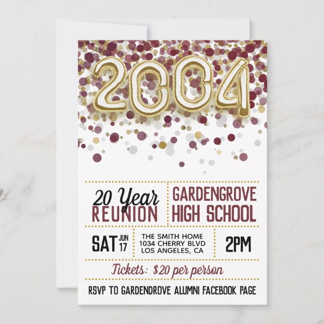 Invitación a la reunión de la escuela secundaria d (Anverso)