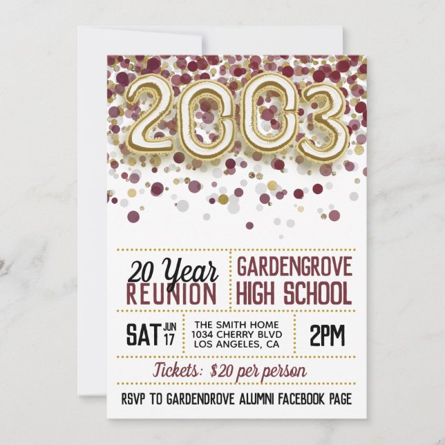 Invitación a la reunión de la escuela secundaria d (Anverso)