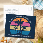Invitación a la Reunión de la Familia Cute Beach P<br><div class="desc">Esta encantadora invitación a una postal fiesta con palmeras de playa es perfecta para una reunión familiar de verano en una isla tropical. Personaliza estas invitaciones divertidas a una salida a la costa con amigos o familiares.</div>