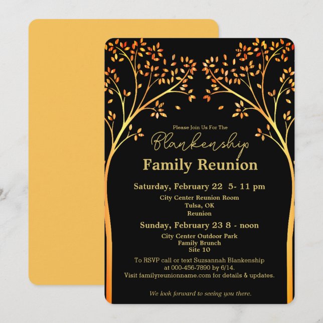 Invitación a la Reunión de la Familia de Árboles N (Anverso / Reverso)