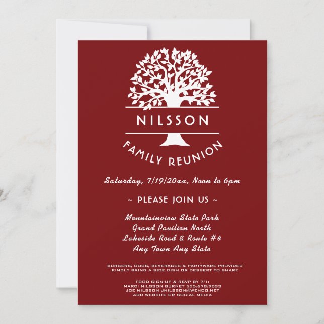 Invitación a la Reunión de la Familia Roja de Berr (Anverso)