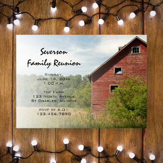 Invitación a la reunión de la familia Rustic Red B