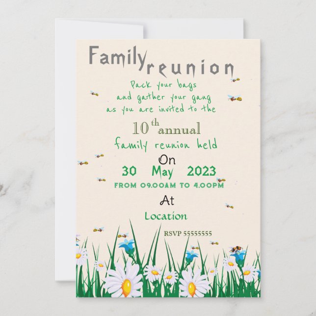 Invitación a la reunión familiar (Anverso)