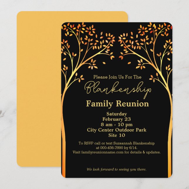 Invitación a la Reunión Familiar del Árbol de Nara (Anverso / Reverso)