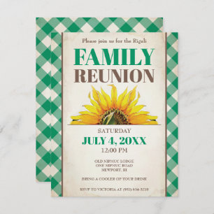 Invitación a la Reunión Familiar, Girasol, Verde