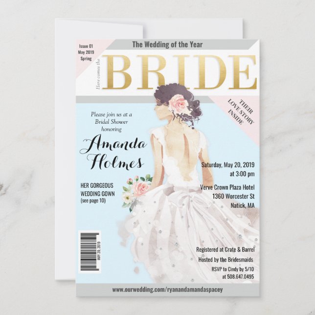 Invitación a la revista de moda para despedida de  (Anverso)