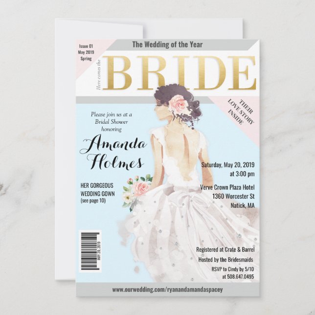 Invitación a la revista de moda para despedida de  (Anverso)