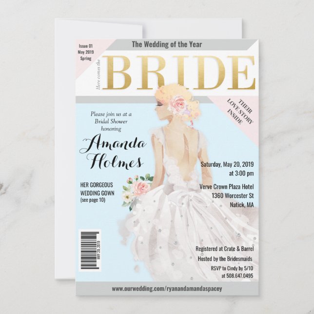 Invitación a la revista de moda para despedida de  (Anverso)