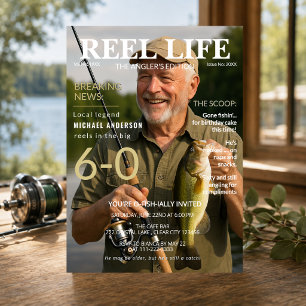 Invitación a la revista de pesca por cumpleaños nú