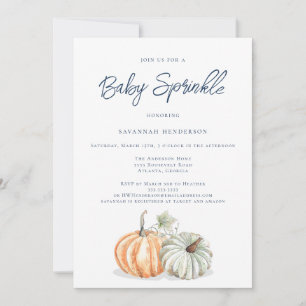 Invitación a la rociada de Baby Shower de calabaza