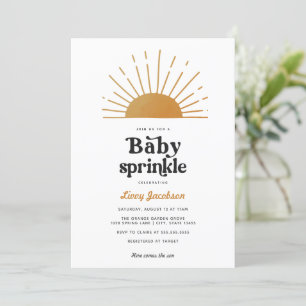 Invitación a la rociada de bebé con luz solar retr