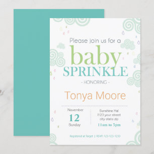 Invitación a la rociada de Bebé de Nube Swirl
