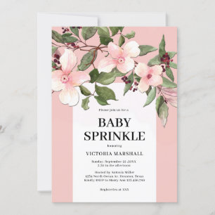 Invitación a la rociada de Bebé Floral Peach