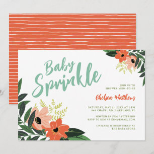 Invitación a la rociada de Bebé Floral Tropical