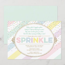 Invitación a la rociada de bebé neutro oro multico