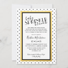 Invitación a la rociada de oro del Polkadot blanco